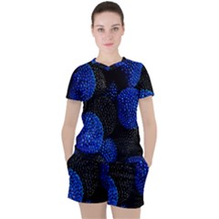 Berry, One,berry Blue Black Women s T-Shirt and Shorts Set