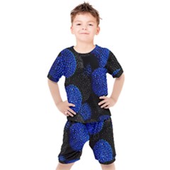 Berry, One,berry Blue Black Kids  T-shirt And Shorts Set by nateshop