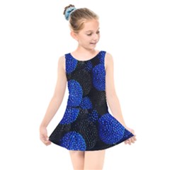 Berry, One,berry Blue Black Kids  Skater Dress Swimsuit