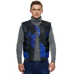 Berry, One,berry Blue Black Men s Button Up Puffer Vest	 by nateshop