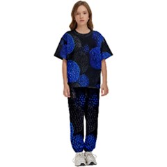 Berry, One,berry Blue Black Kids  T-shirt And Pants Sports Set by nateshop