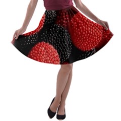 Berry,curved, Edge, A-line Skater Skirt by nateshop