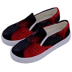 Berry,curved, Edge, Kids  Canvas Slip Ons by nateshop