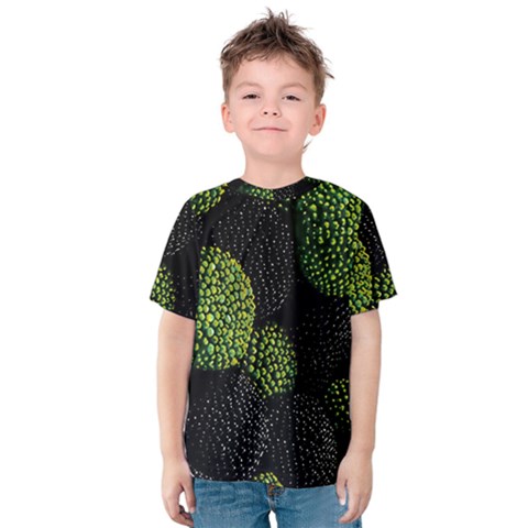 Berry,note, Green, Raspberries Kids  Cotton T-shirt by nateshop