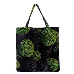 Berry,note, Green, Raspberries Grocery Tote Bag by nateshop