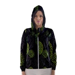 Berry,note, Green, Raspberries Women s Hooded Windbreaker by nateshop