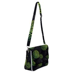 Berry,note, Green, Raspberries Shoulder Bag With Back Zipper by nateshop