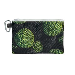 Berry,note, Green, Raspberries Canvas Cosmetic Bag (medium) by nateshop