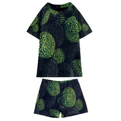 Berry,note, Green, Raspberries Kids  Swim T-shirt And Shorts Set by nateshop