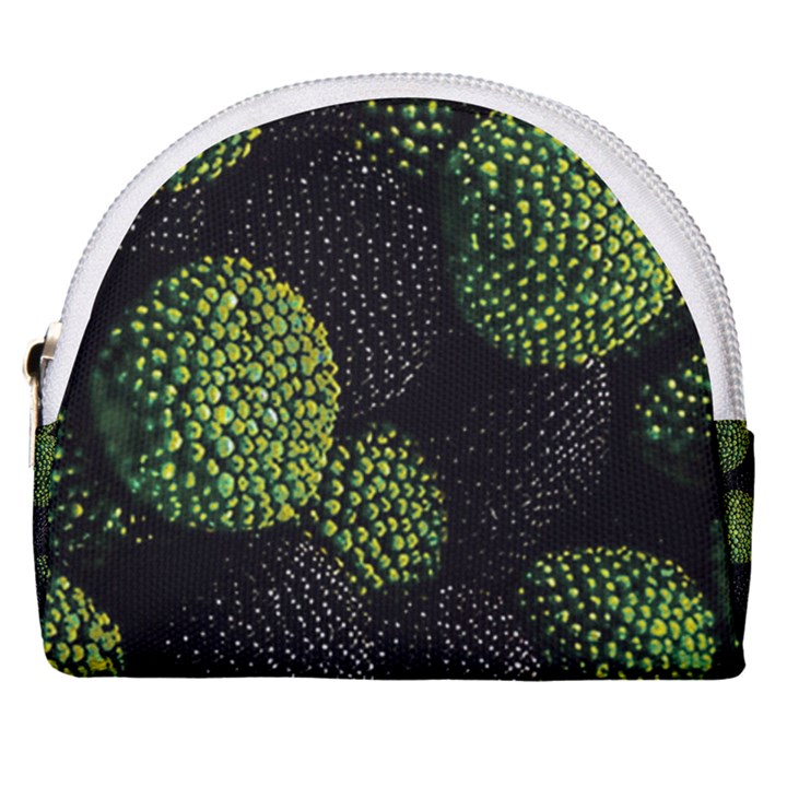 Berry,note, Green, Raspberries Horseshoe Style Canvas Pouch