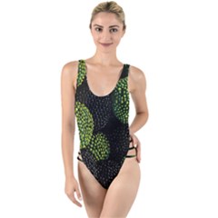 Berry,note, Green, Raspberries High Leg Strappy Swimsuit by nateshop