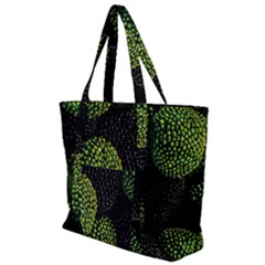 Berry,note, Green, Raspberries Zip Up Canvas Bag by nateshop