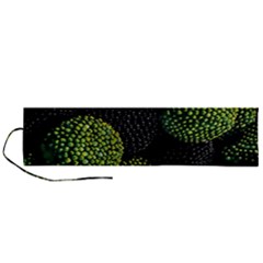 Berry,note, Green, Raspberries Roll Up Canvas Pencil Holder (l)