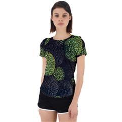 Berry,note, Green, Raspberries Back Cut Out Sport T-shirt