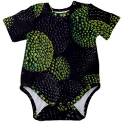 Berry,note, Green, Raspberries Baby Short Sleeve Bodysuit by nateshop