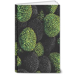 Berry,note, Green, Raspberries 8  X 10  Softcover Notebook by nateshop