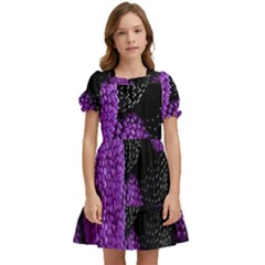 Berry,raspberry, Plus, One Kids  Puff Sleeved Dress by nateshop