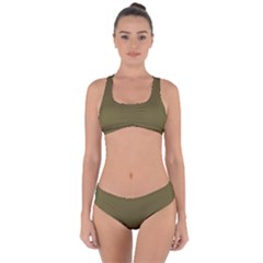Brown, Color, Background, Monochrome, Minimalism Criss Cross Bikini Set by nateshop