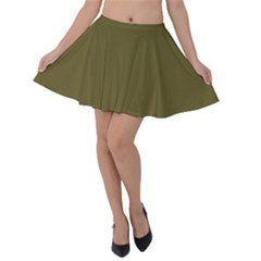 Brown, Color, Background, Monochrome, Minimalism Velvet Skater Skirt by nateshop