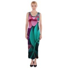 Eaves, Mate, Pink, Purple, Stock Wall Fitted Maxi Dress by nateshop