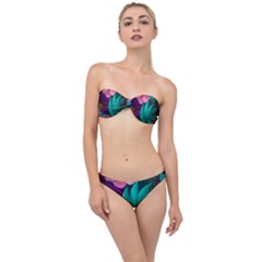 Eaves, Mate, Pink, Purple, Stock Wall Classic Bandeau Bikini Set