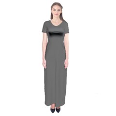 Gray, Color, Background, Monochrome, Minimalism Short Sleeve Maxi Dress by nateshop