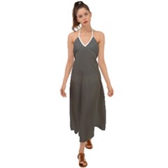 Gray, Color, Background, Monochrome, Minimalism Halter Tie Back Dress  by nateshop