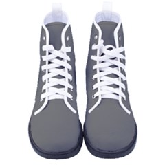 Gray, Color, Background, Monochrome, Minimalism Women s High-top Canvas Sneakers by nateshop