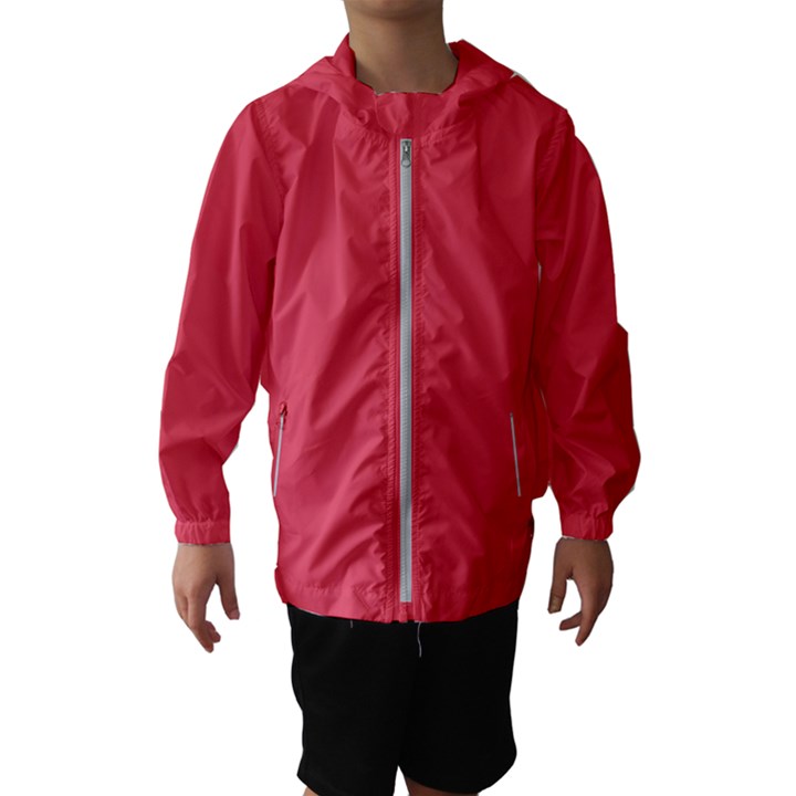 Pink, Color, Background, Monochromic, Minimalism Kids  Hooded Windbreaker