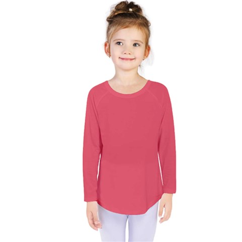 Pink, Color, Background, Monochromic, Minimalism Kids  Long Sleeve T-shirt by nateshop