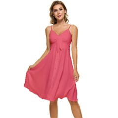 Pink, Color, Background, Monochromic, Minimalism Sleeveless Tie Front Chiffon Dress by nateshop