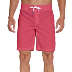 Pink, Color, Background, Monochromic, Minimalism Men s Beach Shorts