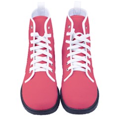 Pink, Color, Background, Monochromic, Minimalism Kid s High-top Canvas Sneakers by nateshop