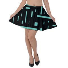 Rectangles, Cubes, Forma Velvet Skater Skirt by nateshop