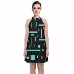 Rectangles, Cubes, Forma Velvet Halter Neckline Dress  by nateshop