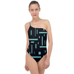 Rectangles, Cubes, Forma Classic One Shoulder Swimsuit by nateshop