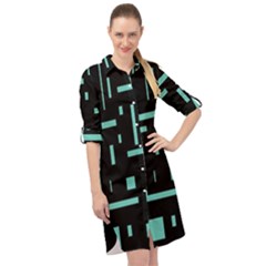 Rectangles, Cubes, Forma Long Sleeve Mini Shirt Dress by nateshop