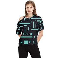 Rectangles, Cubes, Forma One Shoulder Cut Out T-shirt by nateshop