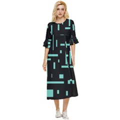 Rectangles, Cubes, Forma Double Cuff Midi Dress by nateshop