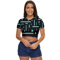 Rectangles, Cubes, Forma Side Button Cropped T-shirt