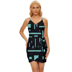 Rectangles, Cubes, Forma Wrap Tie Front Dress by nateshop