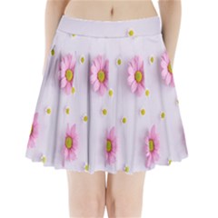 Springpurple Flower On A Purple Background Pleated Mini Skirt by nateshop