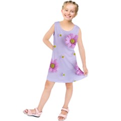 Springpurple Flower On A Purple Background Kids  Tunic Dress by nateshop