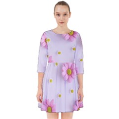 Springpurple Flower On A Purple Background Smock Dress by nateshop