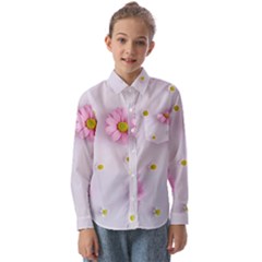 Springpurple Flower On A Purple Background Kids  Long Sleeve Shirt by nateshop