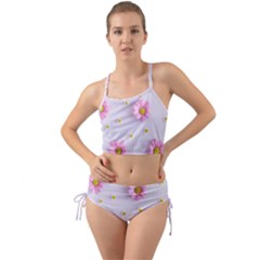 Springpurple Flower On A Purple Background Mini Tank Bikini Set by nateshop