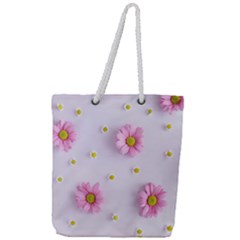 Springpurple Flower On A Purple Background Full Print Rope Handle Tote (large) by nateshop