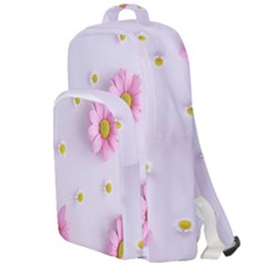Springpurple Flower On A Purple Background Double Compartment Backpack by nateshop