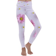 Springpurple Flower On A Purple Background Kids  Lightweight Velour Classic Yoga Leggings by nateshop