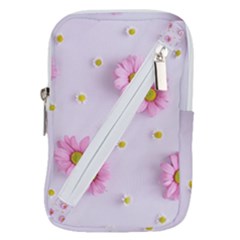 Springpurple Flower On A Purple Background Belt Pouch Bag (large) by nateshop